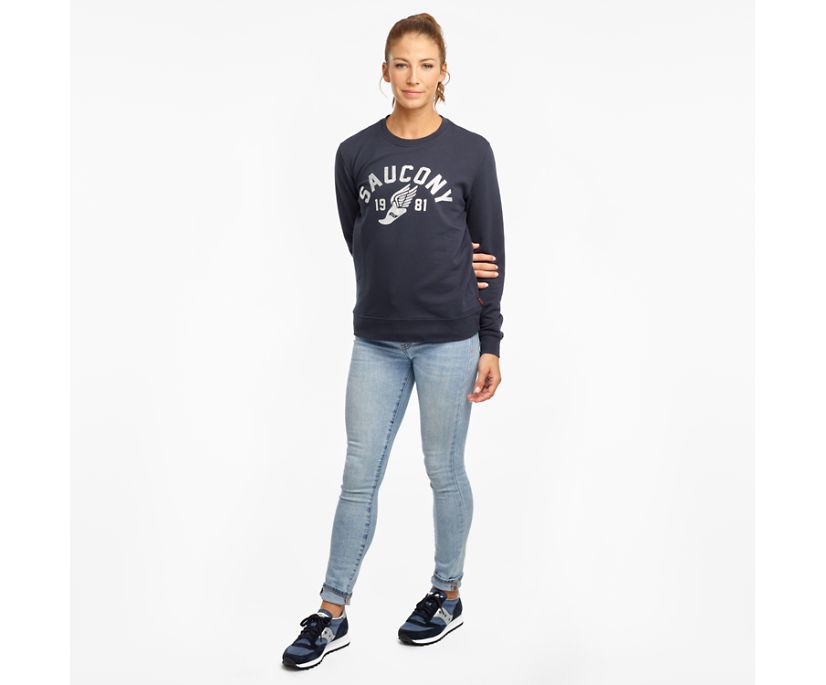 Saucony Rested Crewneck Women's Shirts Navy | AU 285NWYB